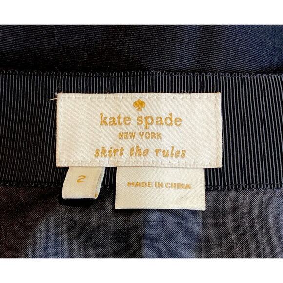 Kate Spade Skirt The Rules Black A-Line Mini Skirt Size 2 - Picture 4 of 6